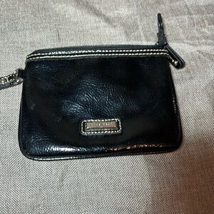 Nine West Black Patent Leather wristlet with strap